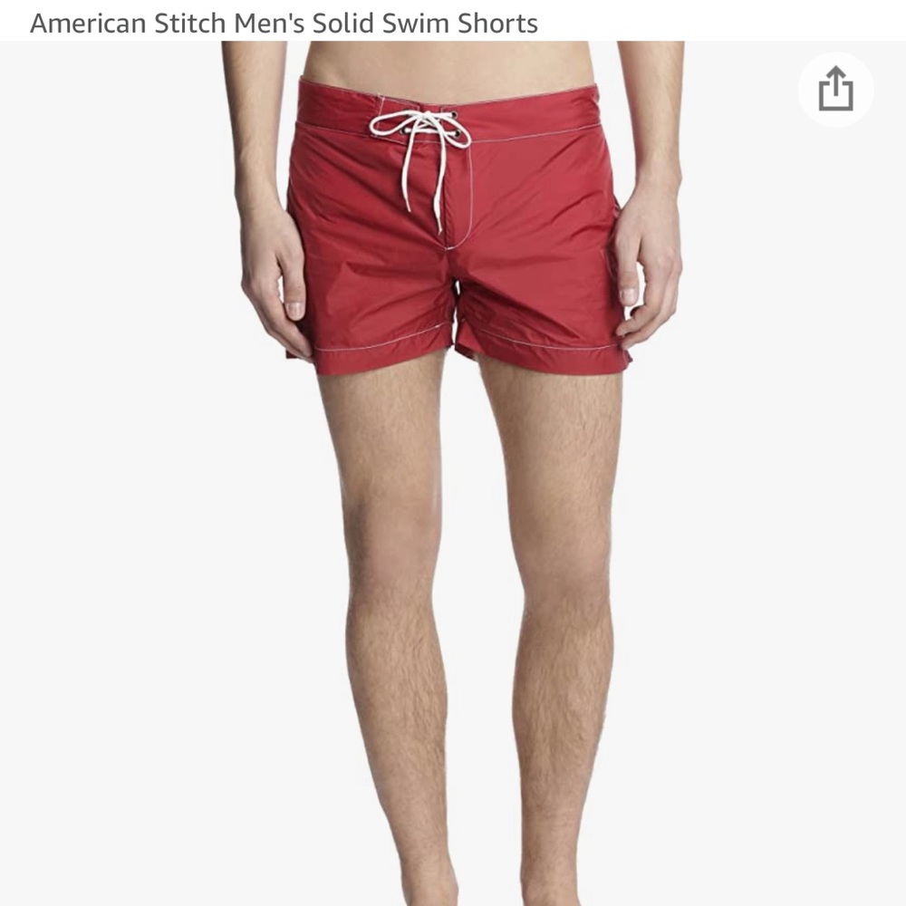 AMERICAN STITCH || Men’s Solid Maroon Swim Shorts. Sz. XL